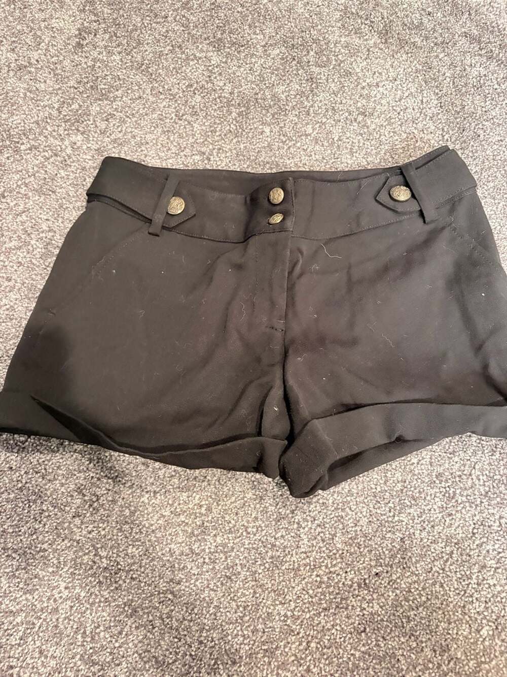 Vintage Y2K Divided womens black army shorts w/pockets